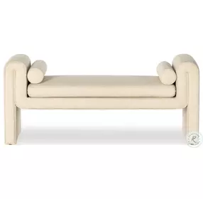 Mitchell Thames Cream Performance Fabric 63" Accent Bench
