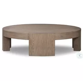 Sheffield Warm Natural Flat Oak Veneer Small Round Coffee Table