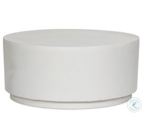 Javi Matte White Cast Aluminum Outdoor Round Coffee Table