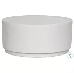 Javi Matte White Cast Aluminum Outdoor Round Coffee Table