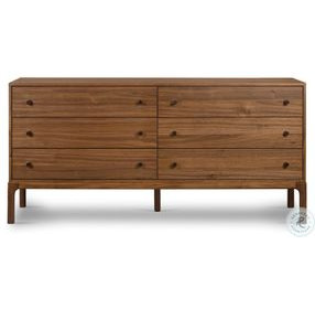 Arturo Natural Walnut Veneer 6 Drawer Dresser