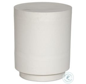 Javi Matte White Cast Aluminum Outdoor Round End Table