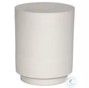Javi Matte White Cast Aluminum Outdoor Round End Table
