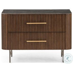 Fletcher Black Wash Mango and Black Cane Large 2 Drawer Nightstand