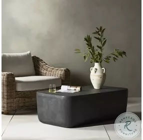 Basil Aged Grey Rectangular Outdoor Occassional Table Set