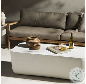 Basil Matte White Cast Aluminum Outdoor Rectangular Occassional Table Set