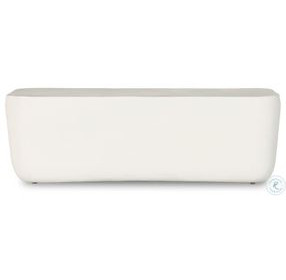 Basil Matte White Cast Aluminum Outdoor Rectangular Coffee Table