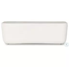 Basil Matte White Cast Aluminum Outdoor Rectangular Coffee Table