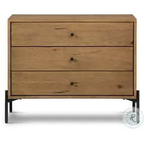 Eaton Amber Oak Resin Large 3 Drawer Nightstand