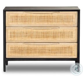 Sydney Black Wash Mango Large 3 Drawer Nightstand