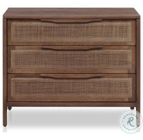 Sydney Brown Wash Mango Large 3 Drawer Nightstand