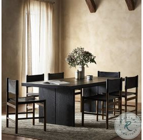 Warby Worn Black Oak Rectangular Dining Room Set
