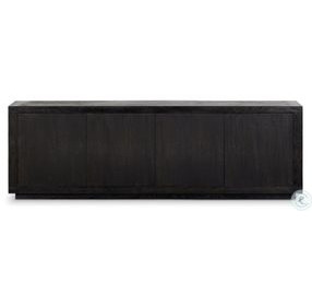 Warby Worn Black Veneer 4 Door Sideboard