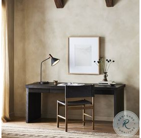 Warby Worn Black Veneer Home Office Set