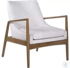 Bev Taupe and White Accent Chair