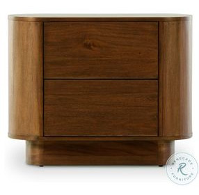 Paden Seasoned Brown Acacia 2 Drawer Nightstand