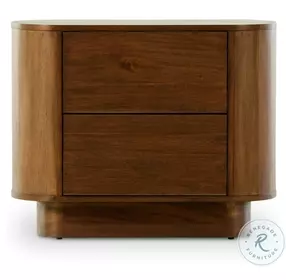 Paden Seasoned Brown Acacia 2 Drawer Nightstand