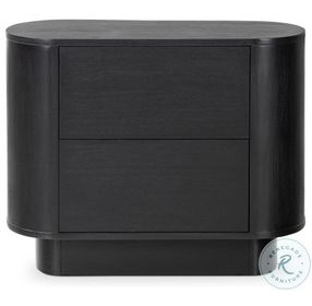 Paden Aged Black Acacia 2 Drawer Nightstand