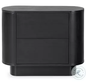 Paden Aged Black Acacia 2 Drawer Nightstand