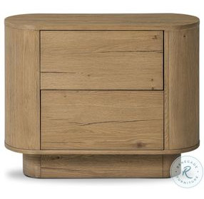 Paden Worn Oak Veneer 2 Door Nightstand