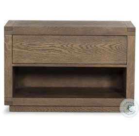 Warby Worn Oak Veneer 1 Drawer Nightstand