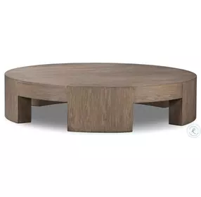 Sheffield Warm Natural Flat Oak Veneer Large Round Coffee Table