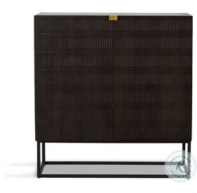 Kelby Carved Vintage Brown 2 Door Bar Cabinet