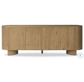 Paden Worn Oak Veneer 4 Door Sideboard
