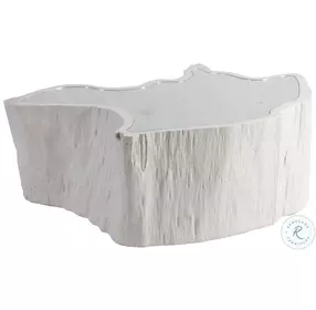 Signature Designs Dry Gesso White Asymmetrical Capitola Cocktail Table