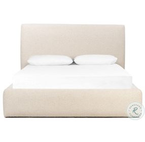 Quincy Lisbon Cream Performance Fabric Queen Upholstered Bed