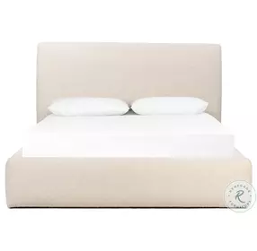 Quincy Lisbon Cream Performance Fabric King Upholstered Bed