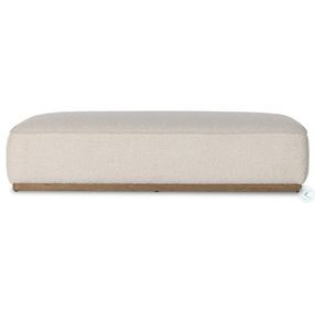 Sinclair Knoll Natural Cocktail Performance Fabric Rectangular Ottoman