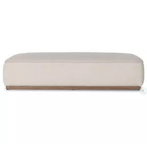 Sinclair Knoll Natural Cocktail Performance Fabric Rectangular Ottoman