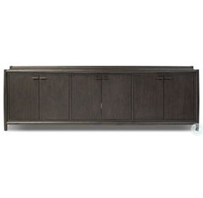 Glenview Cracked Smoked Black Oak 6 Door Sideboard