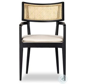 Britt Brushed Ebony Performance Fabric Dining Armchair