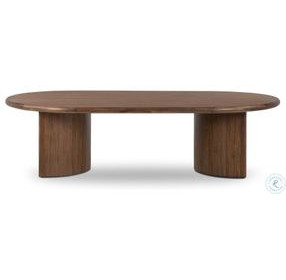 Paden Seasoned Brown Acacia Oval Coffee Table