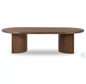 Paden Seasoned Brown Acacia Oval Coffee Table
