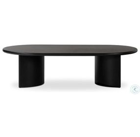 Paden Aged Black Acacia Oval Coffee Table