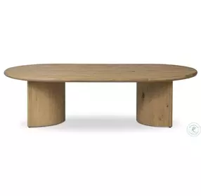 Paden Worn Oak Veneer Oval Coffee Table