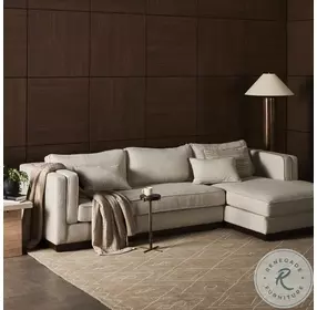 Lawrence Nova Taupe 2 Piece Performance Fabric RAF Sectional