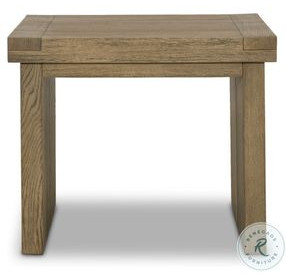 Warby Worn Oak Veneer Square End Table