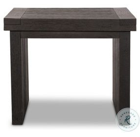 Warby Worn Black Veneer Square End Table