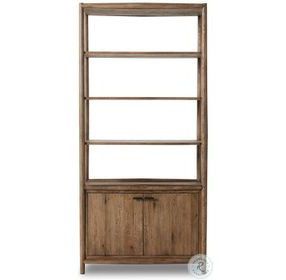 Glenview Weathered Oak 2 Door Bookcase