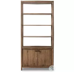 Glenview Weathered Oak 2 Door Bookcase