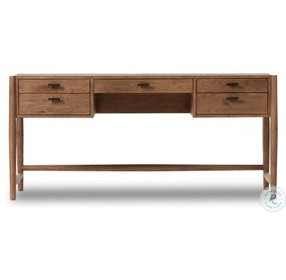 Glenview Weathered Oak Veneer 68" Drawer Desk