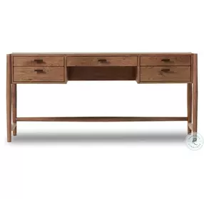 Glenview Weathered Oak Veneer 68" Drawer Desk