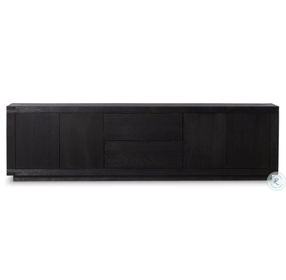 Warby Worn Black Oak Veneer 94" Media Console