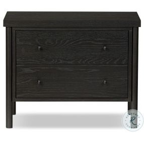 Roark Ebony Oak Veneer 2 Drawer Nightstand