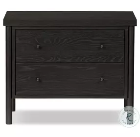 Roark Ebony Oak Veneer 2 Drawer Nightstand