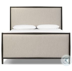 Glenview Cracked Smoked Black Veneer Queen Upholstered Bed